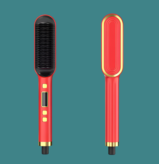 LCD Hair Straightening Comb with Dual-Use Curling Iron