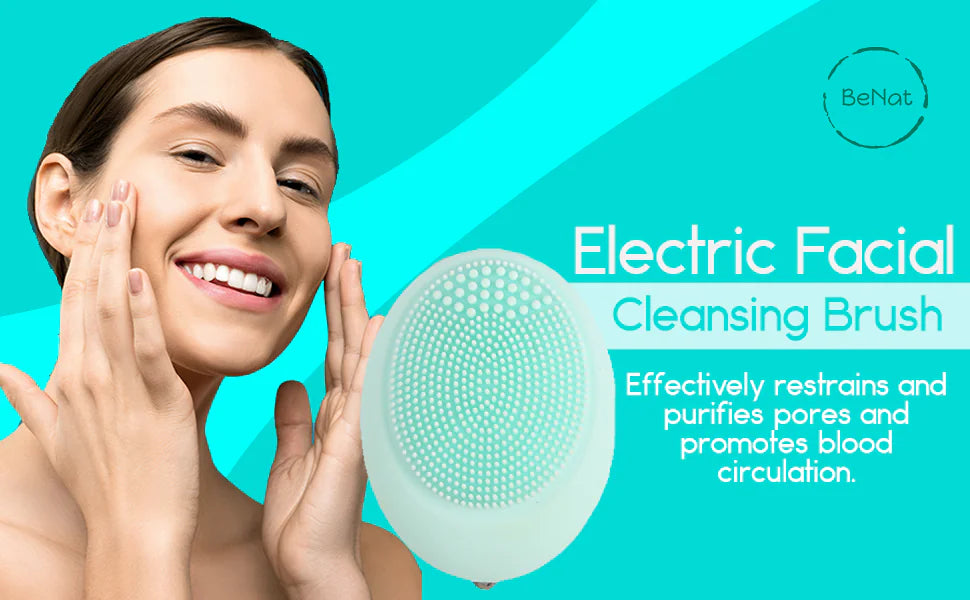 Electric facial cleansing brush for gentle face cleansing