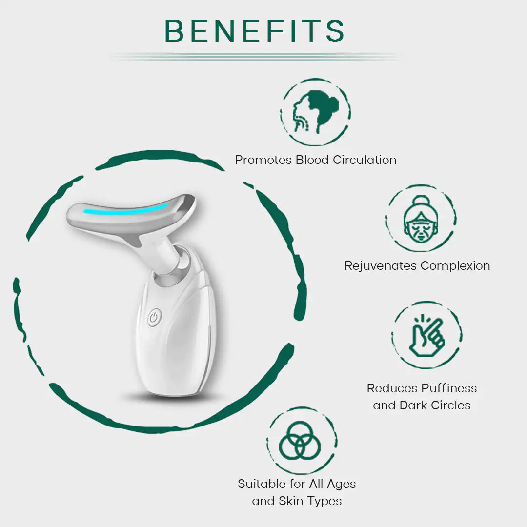 Neck and face LED lifting device with charging base