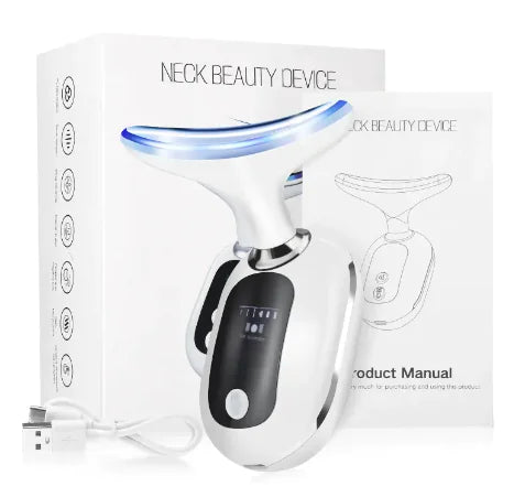 Neck beauty device for skin lifting and firming