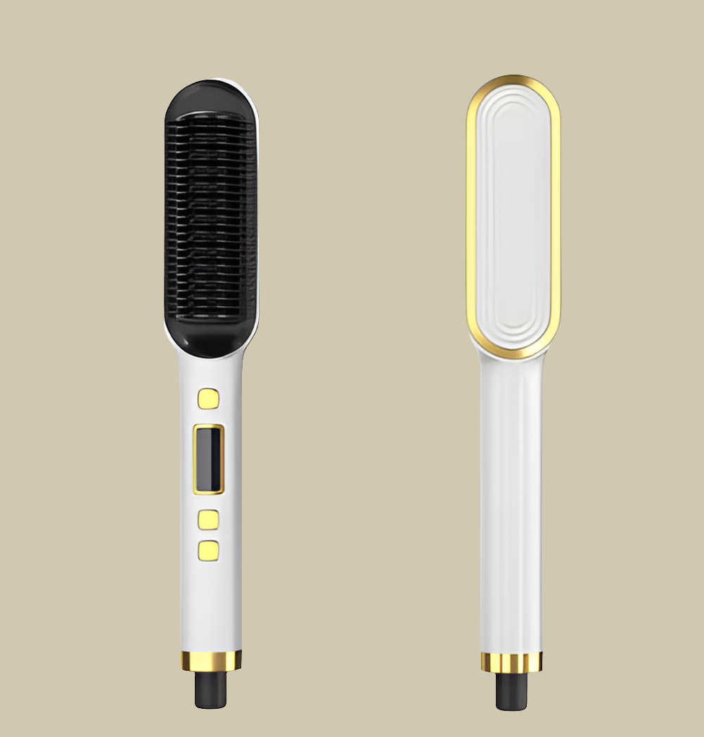 LCD Hair Straightening Comb with Dual-Use Curling Iron