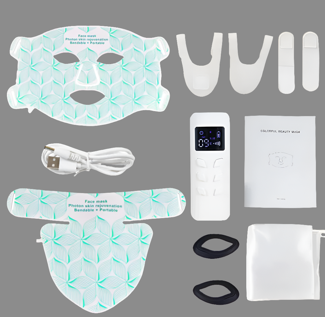 LED skin rejuvenation device with red and blue light modes